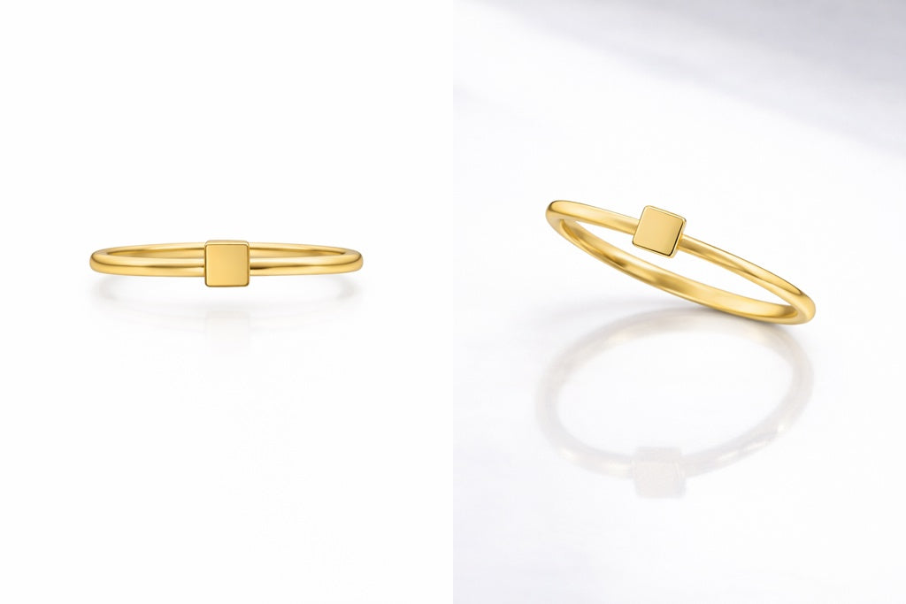 14KT SIMPLE RING WITHCSIZE 7 Weight 1GR