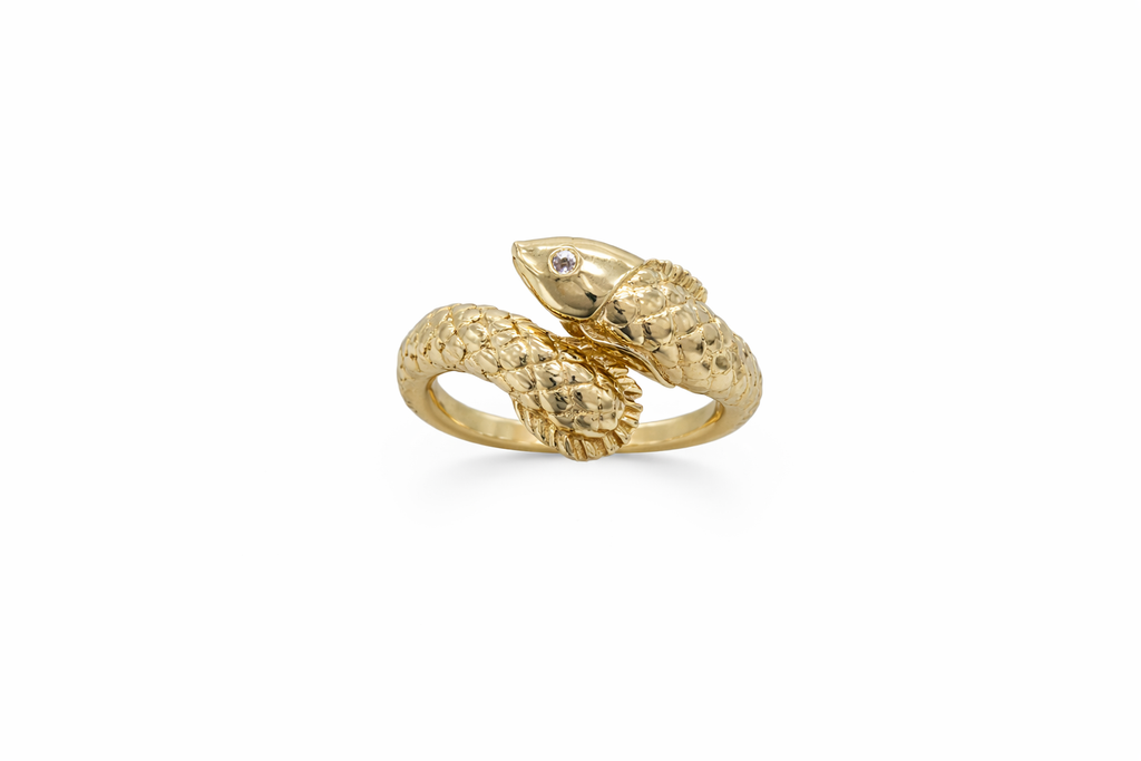 14KT MODERN FISH RING Size 7 Weight 3GR