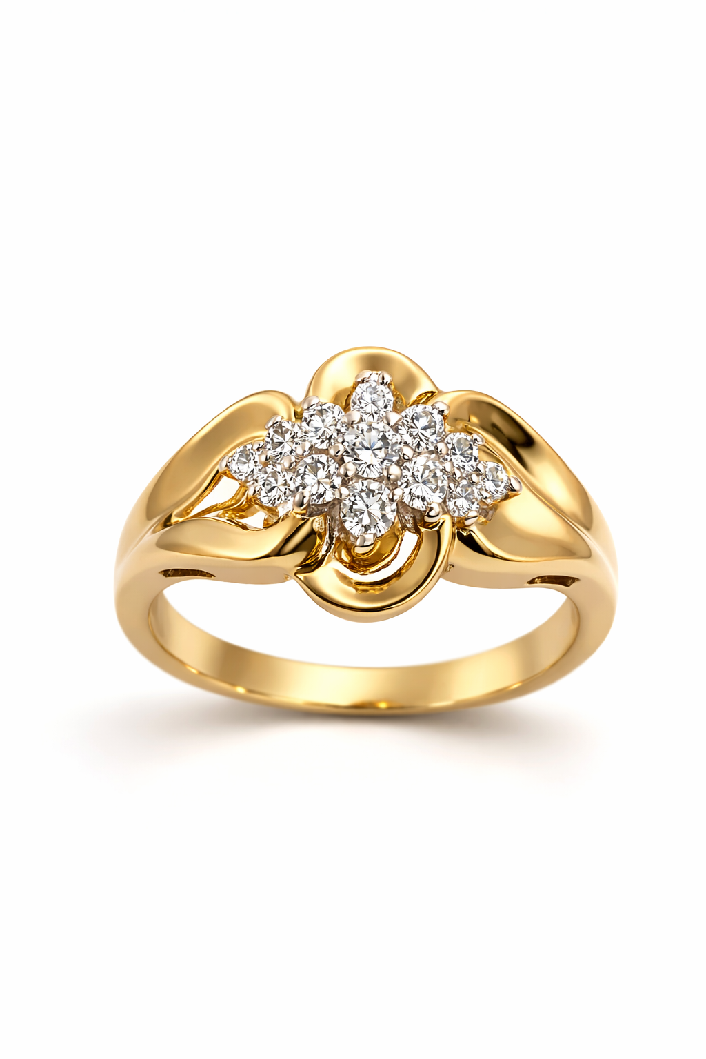 10KT ELEGANT MODERN DIAMOND WOMAN'S RING  Size 7 Weight 4.2GR