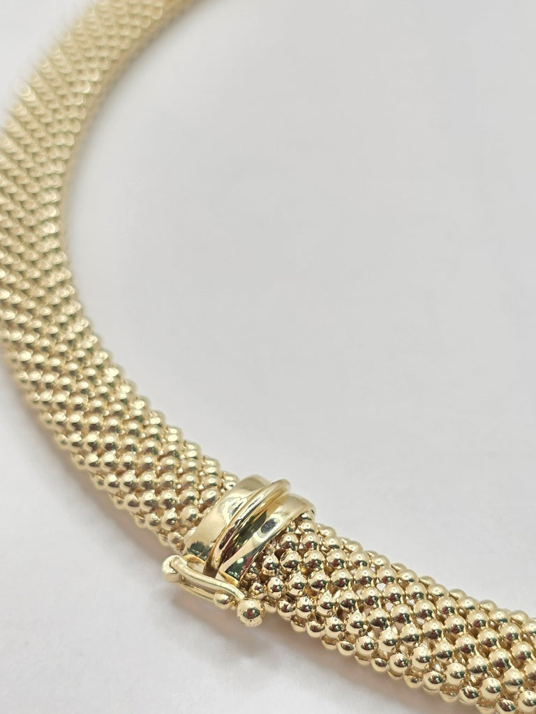 10KT FLOWER NECKLACE Size 9MM 18INCH Weigth 32.6GR