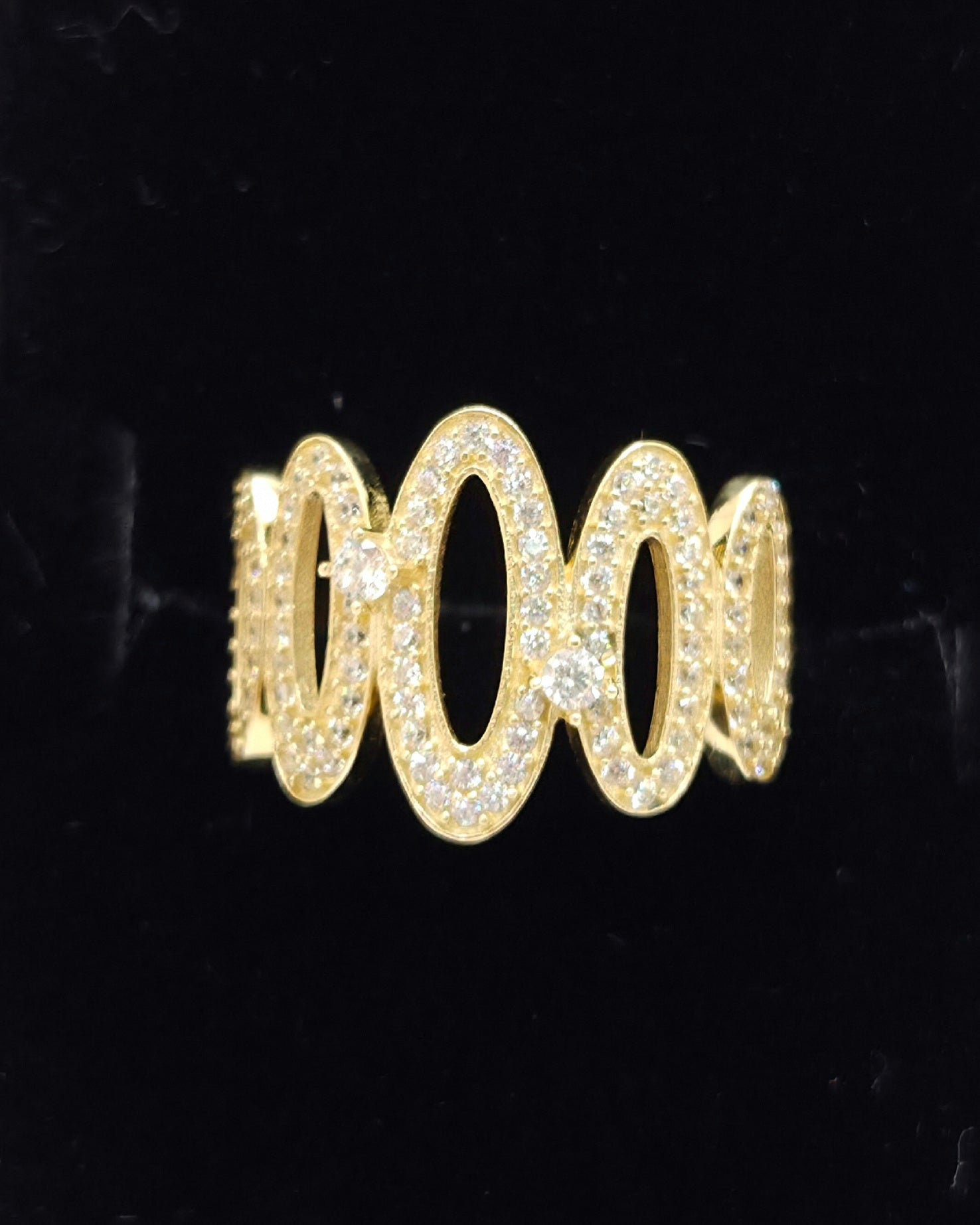 14KT DELICATE CZ  OVALS RING Size 7 Weight 3.1GR