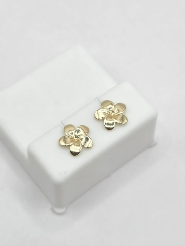 10KT EXTRA SMALL HAWAIIAN FLOWER EARRINGS Size XS Weigth 0.9GR