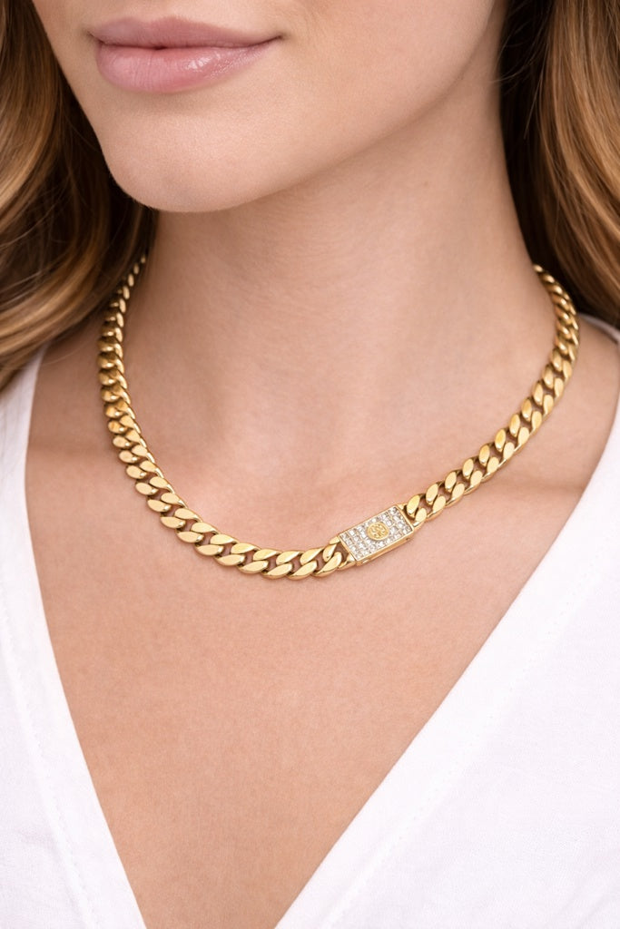 10KT MONACO STYLE CHAIN Size 6MM 18IN Weigth 11GRS