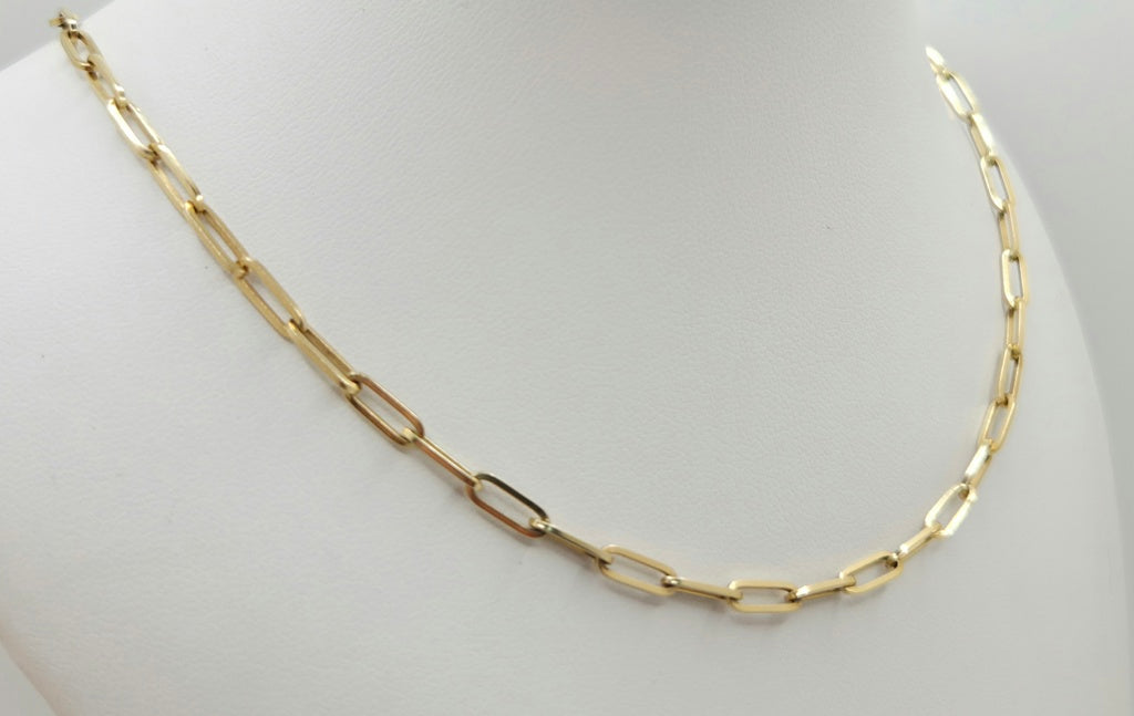 10KT PAPER CLIP CHAIN Size 18INCH 3MM Weight 2.2GR