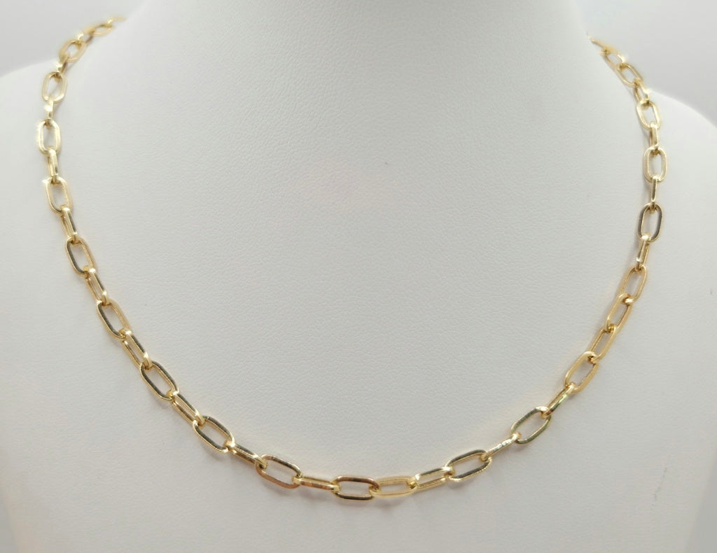 14KT PAPER CLIP CHAIN Size 18INCH 4MM Weight 6.5GR
