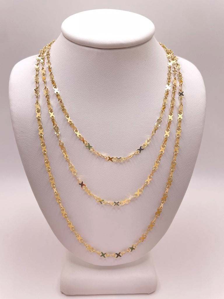 10KT FIGURE EIGHT LINK CHAIN  Size 18INCH 2.5MM Weight 1.9GR