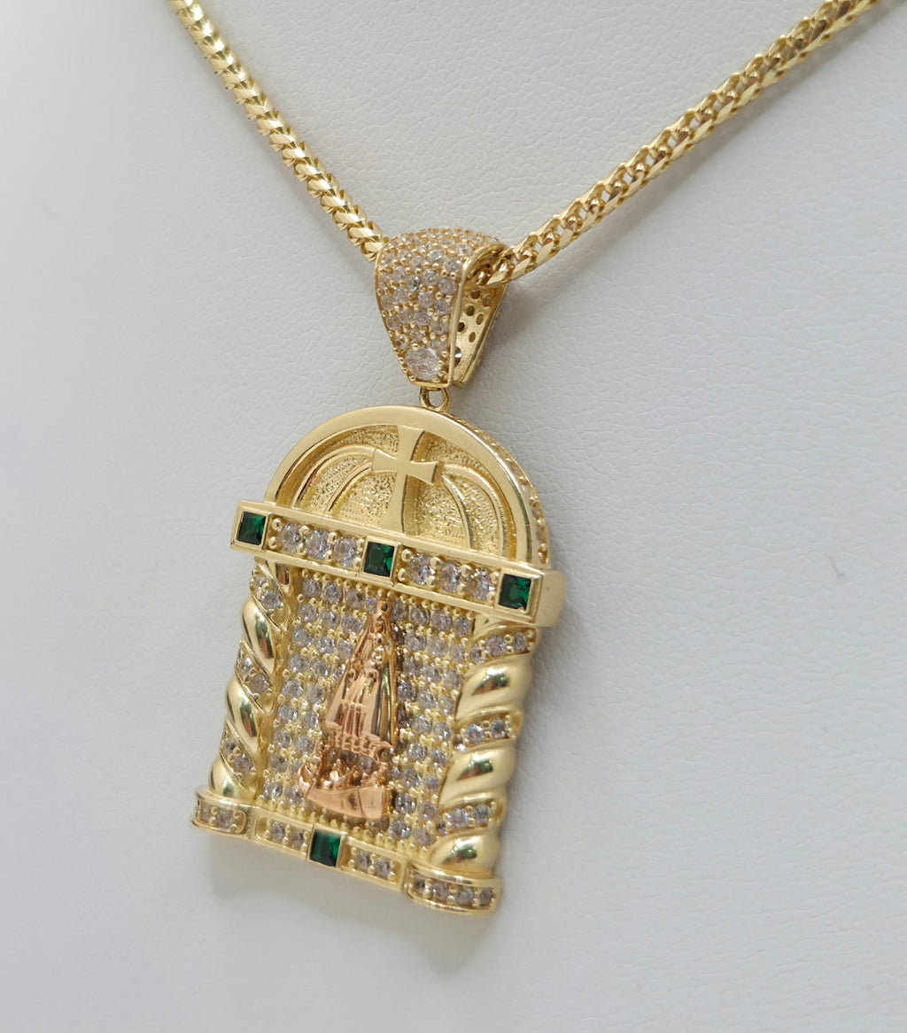 14KT CZ HOUSE STYLE CARIDAD PENDANT Weight 9.3GR