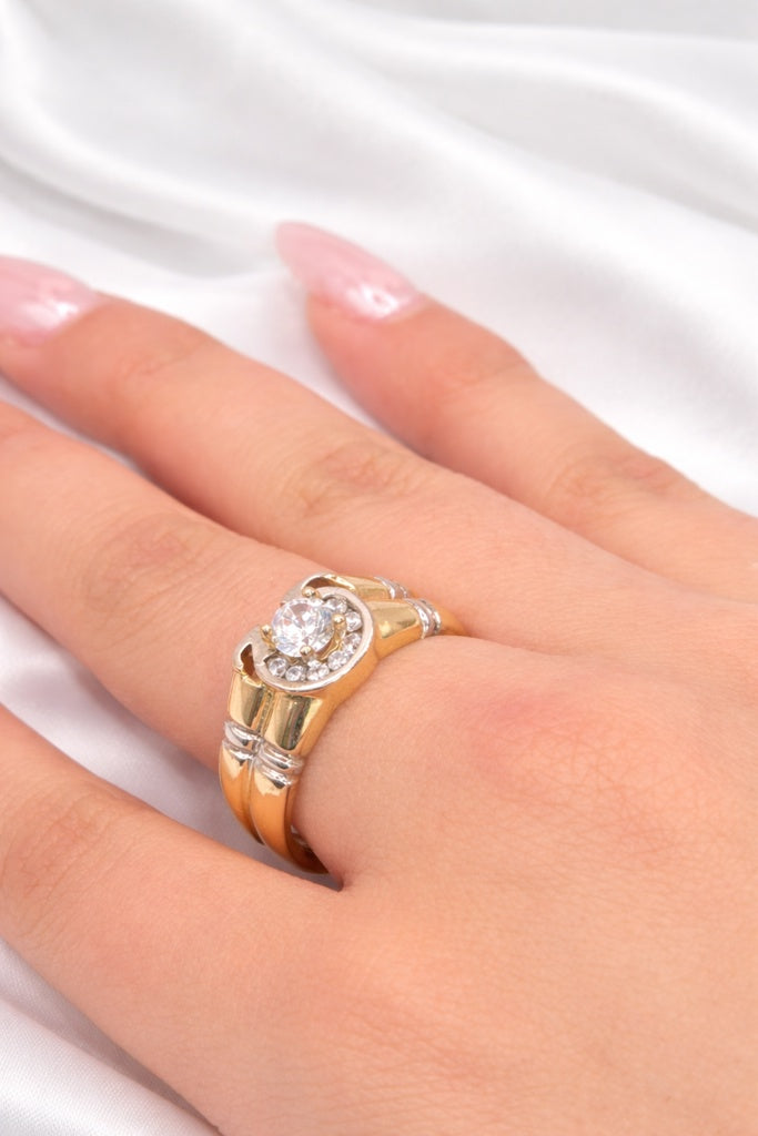 14KT HORSESHOE ENGAGMENT WOMAN'S RING Size 10 Weight 5.4GR
