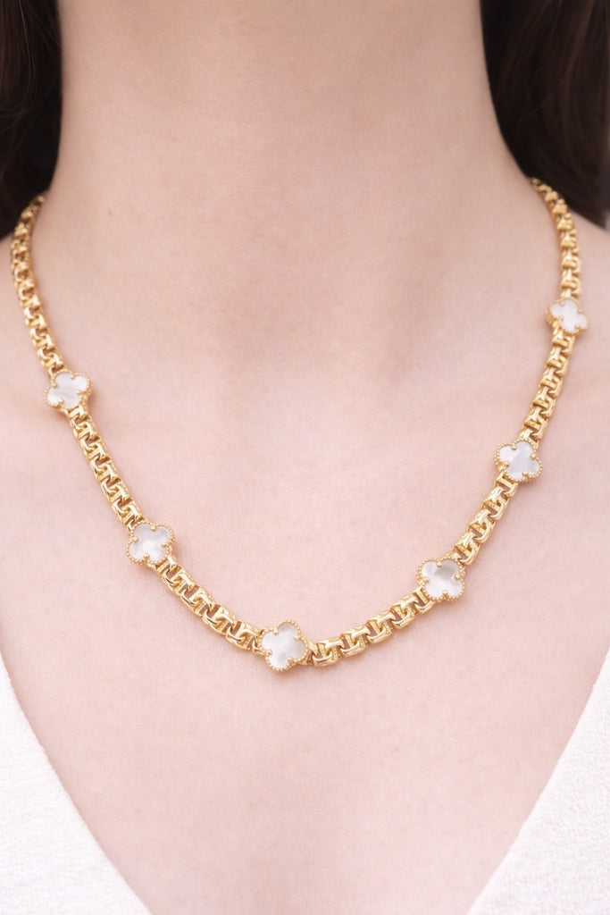 10KT FLOWER NECKLACE Size 18INCH 5MM Weigth 21.4GR