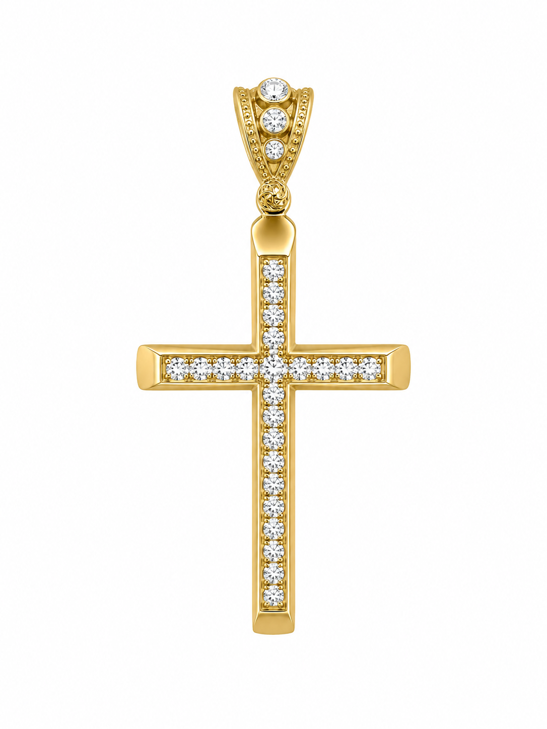 10KT EXTRA LARGE CZ CROSS PENDANT  Size EXTRA LARGE Weight 7.6GR