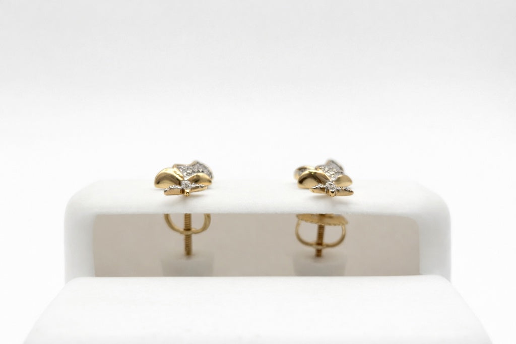 10KT ROSE DIAMOND EARRINGS Size 0.13CT