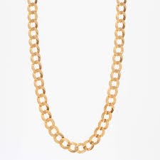 14K CUBAN CURB FLAT CHAIN Size 6MM 20IN