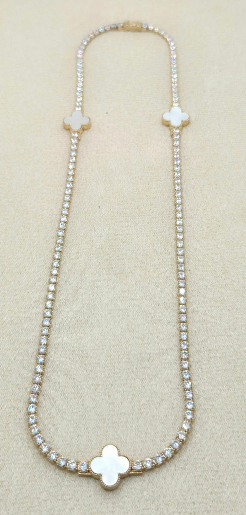 10KT FLOWER NECKLACE Size 18INCH 3MM Weigth 15.2GR