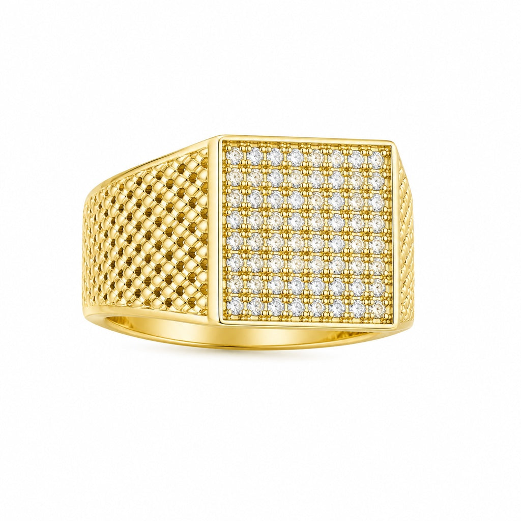10KT CZ SQUARE RING Size 12