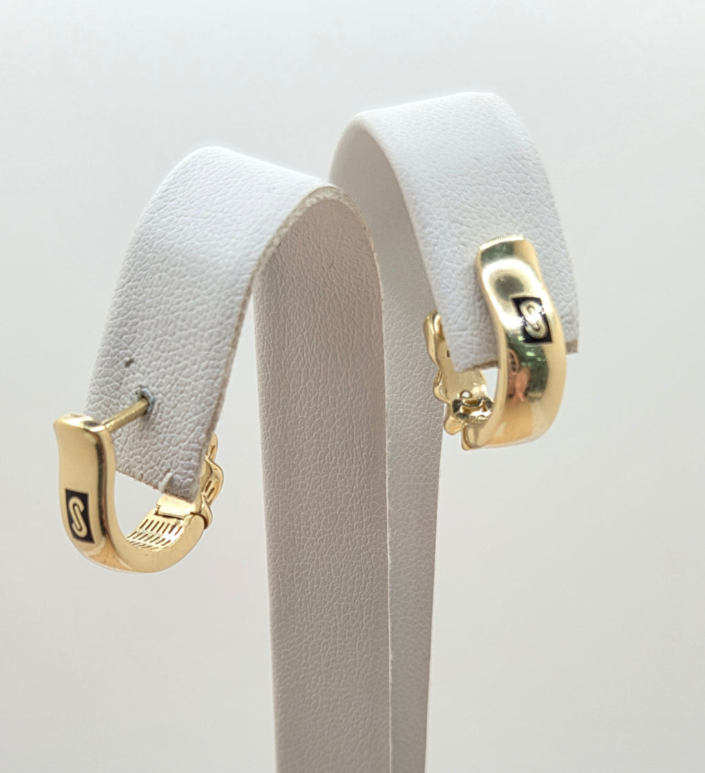 10KT SMALL PLAIN CERTIFIED MONACO HOOPS EARRINGS Weight 3.2GR
