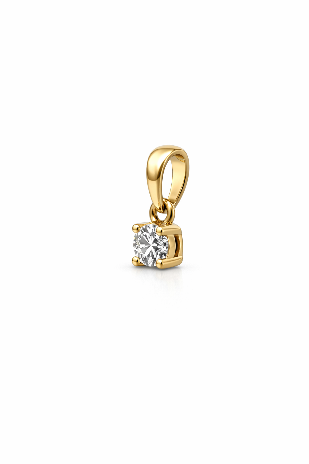 14KT EXTRA SMALL SOLITAIRE NATURAL DIAMOND PENDANT Size XS Weigth 0.3GR
