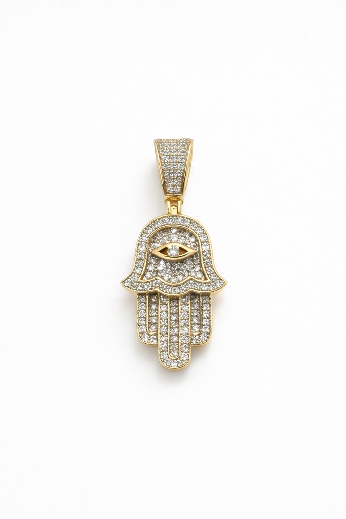 10KT DIAMOND HAMSA PENDANT Size 0.37CT Weigth 3.4GR