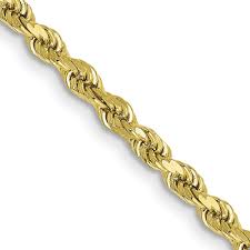 10KT HOLLOW ROPE CHAIN Size 16INCH 3MM Weight 4GR