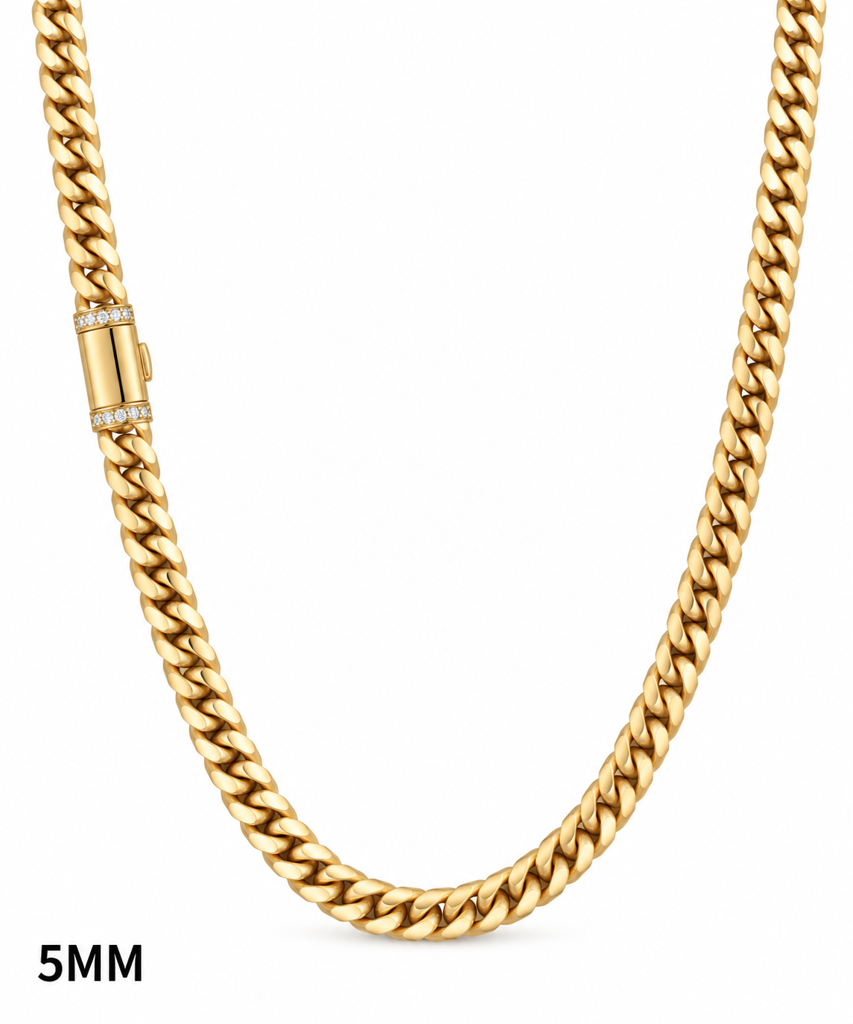 10KT LUXURY COLLECTION SOLID MIAMI CHAIN Size 20IN 5MM