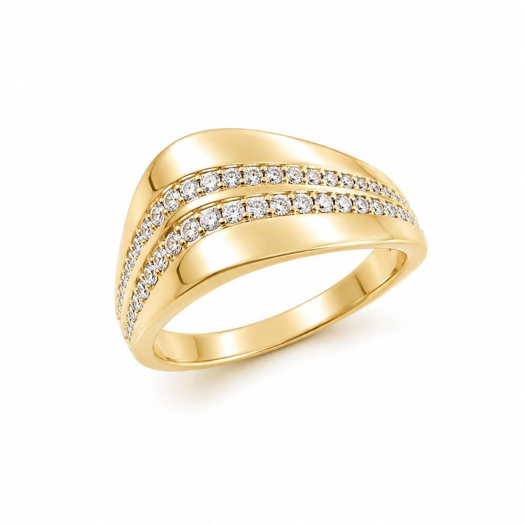 10KT MODERN RING Size 6 Weigth 2.1GR