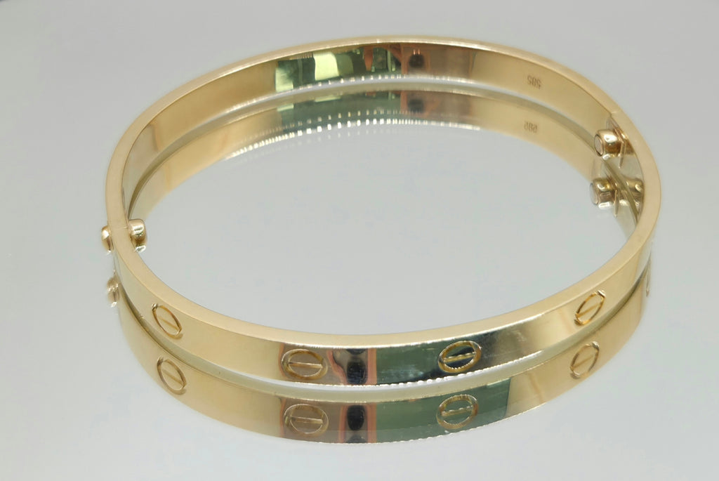 10KT SOLID YELLOW GOLD CARTI BANGLE Size 6MM Weight 28GR