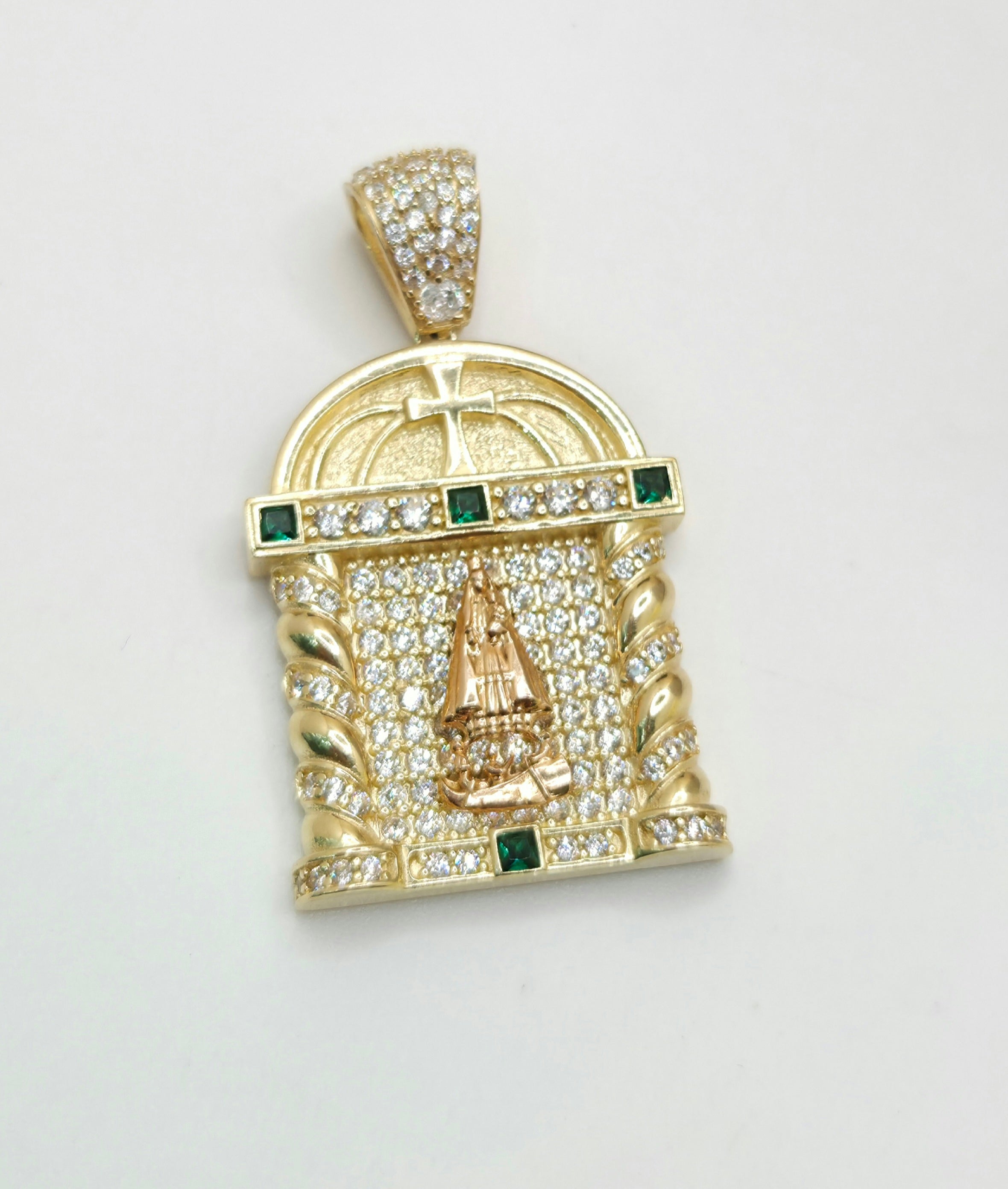 14KT CZ HOUSE STYLE CARIDAD PENDANT Weight 9.3GR