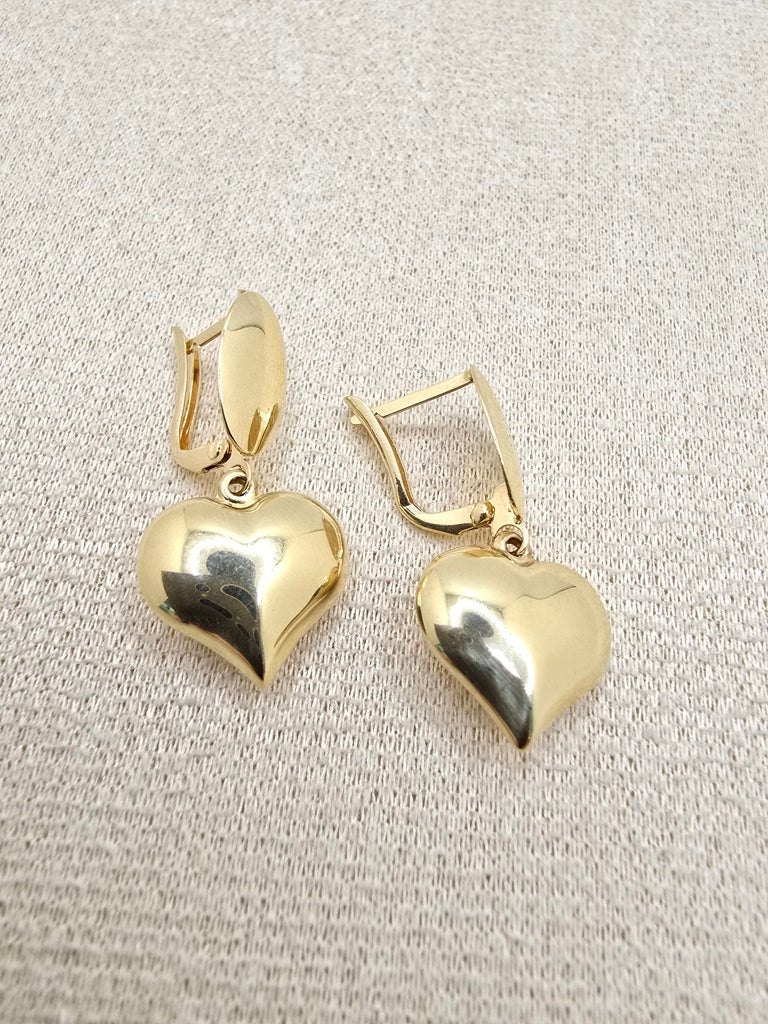 14KT HEART PENDANT EARRINGS Weight 3.3GR