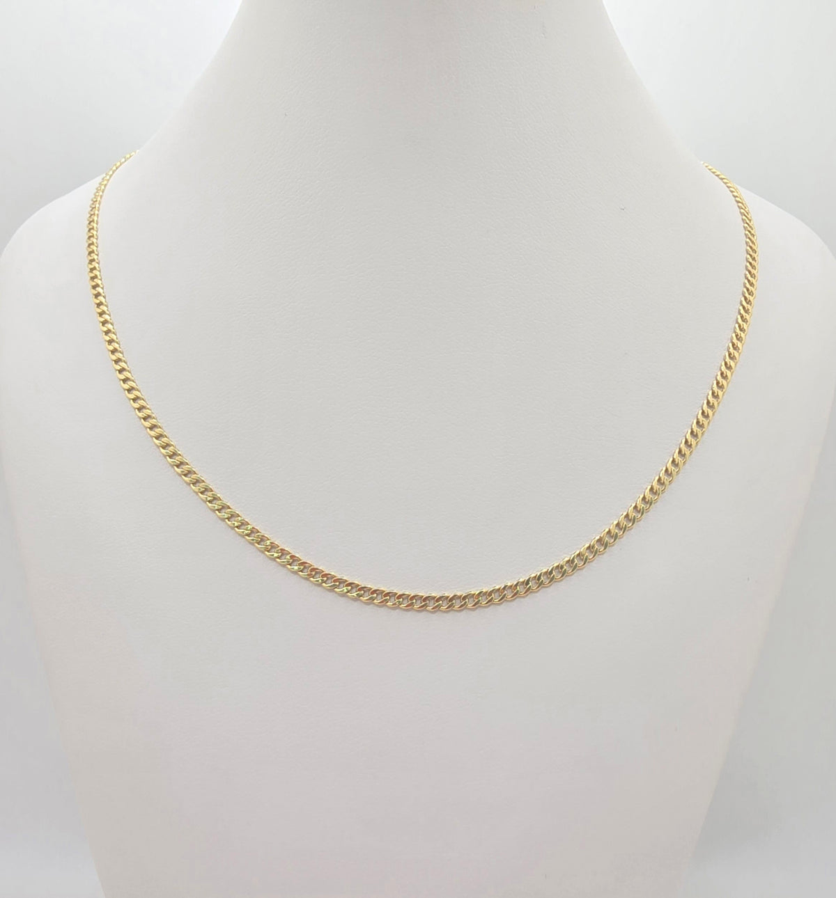 10KT HOLLOW CUBAN CURB FLAT CHAIN Size 20INCH 2.5MM Weight 2.1GR