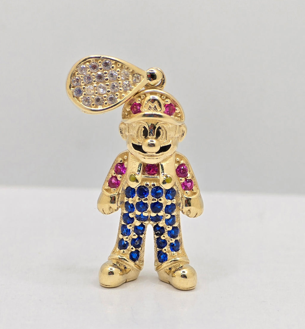 14KT FUN MARIO CAR CZ DETAIL PENDANT Weight 3GR