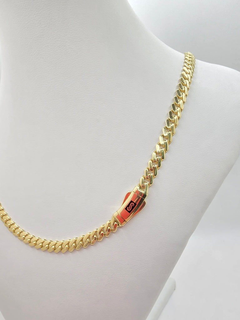 10KT CERTIFIED  PLAIN MONACO CHAIN  6.5MM 22INCH 15.8GRS
