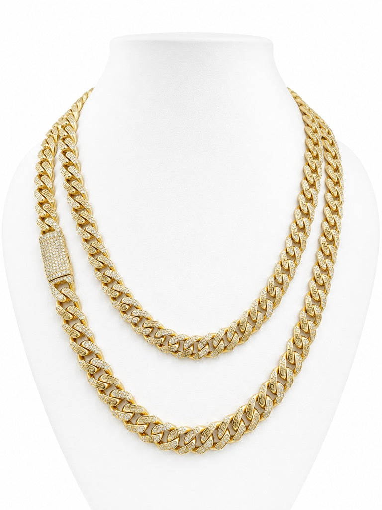 10K GREEK MONACO STYLE CHAIN Size 16INCH 7MM