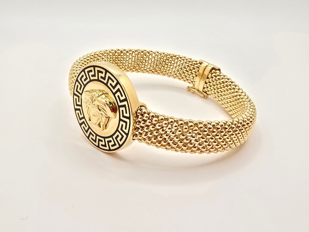 14KT MEDUSA MILANESA BRACELET  Size 8INCH 11MM Weight 24.2GR