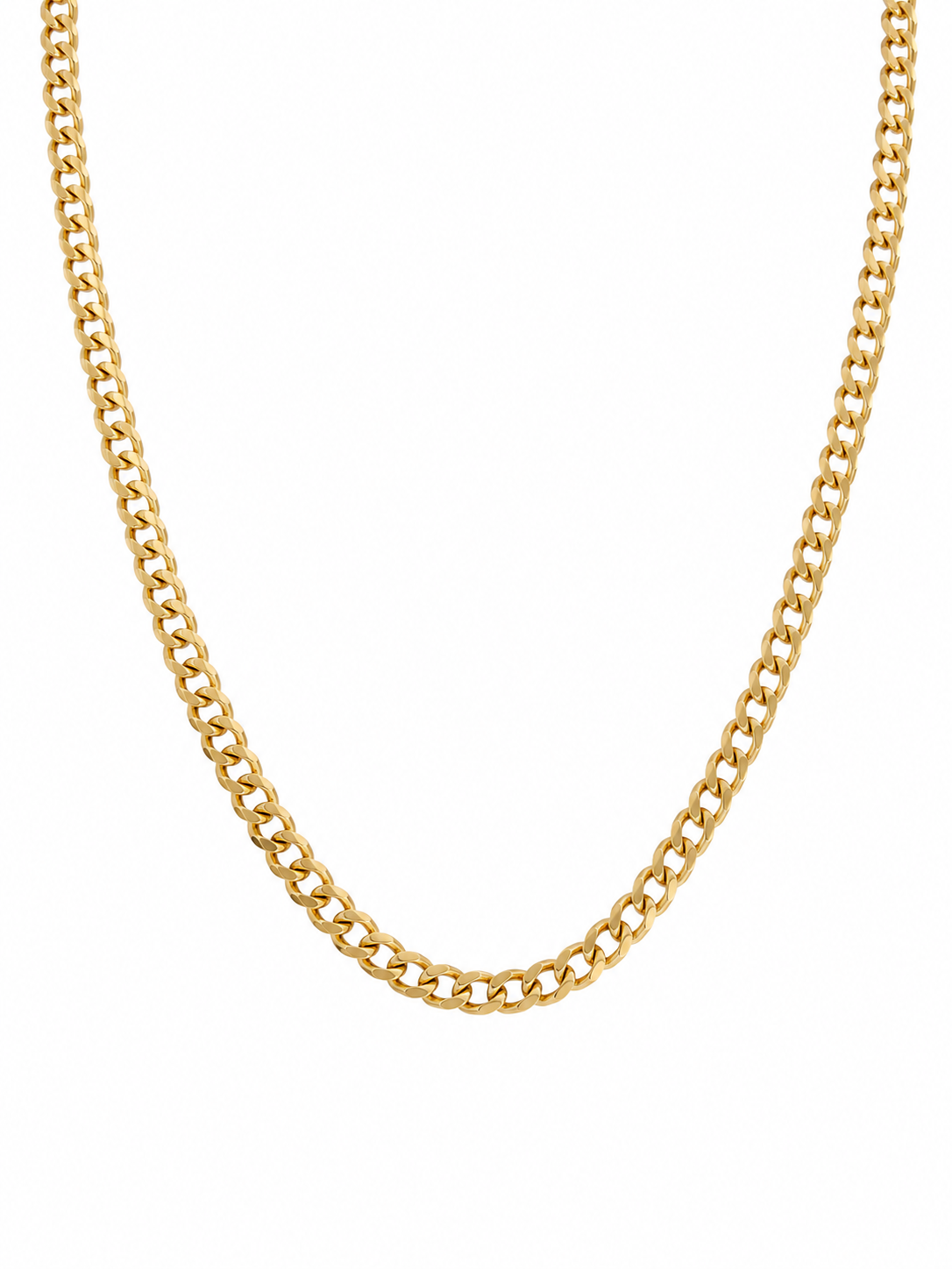 10KT CUBAN CURB FLAT CHAIN Size 22INCH 6MM