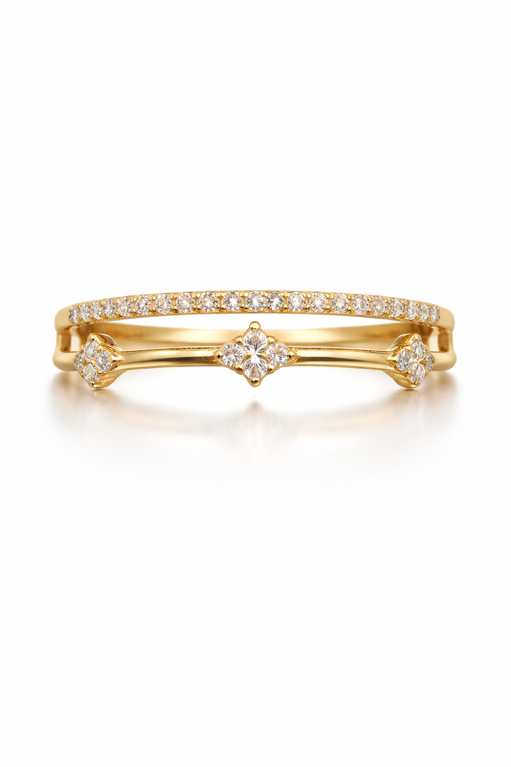 14KT DOUBLE RING Size 7 Weigth 1.5GRS