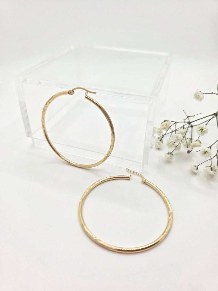 10KT NEVADA DESIGN HOOPS EARRINGS Size 5 2MM Weight 2GR
