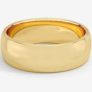 10KT SOLID PLAIN MAN'S WEDDING BAND RING Size 11 7MM Weigth 5.6GR