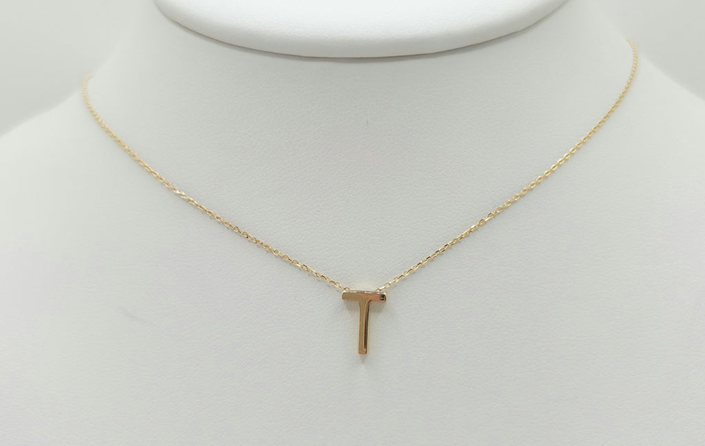 14KT LETTER "T" CHAIN  Size 18INCH Weight 1.45GR