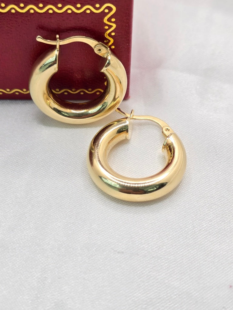 10KT PLAIN HOOPS EARRINGS Size 5MM Weight 2.9GR