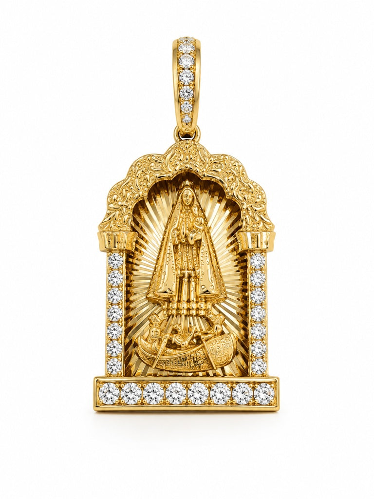 10K VIRGEN DE LA CARIDAD PENDANT Size