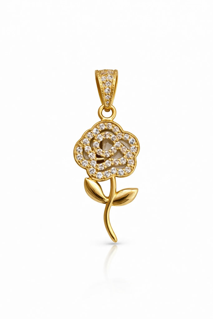 10KT CZ FLOWER PENDANT Weigth 1.1GR