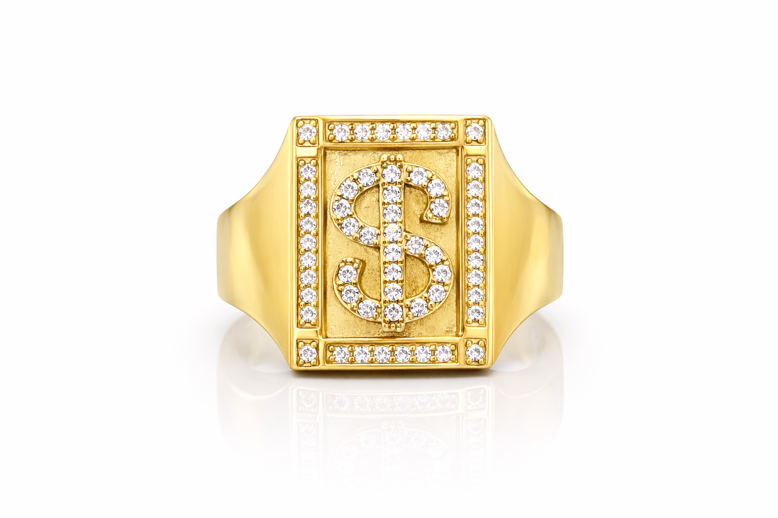 10KT MONEY CZ DETAIL RING Weight 6.8GR