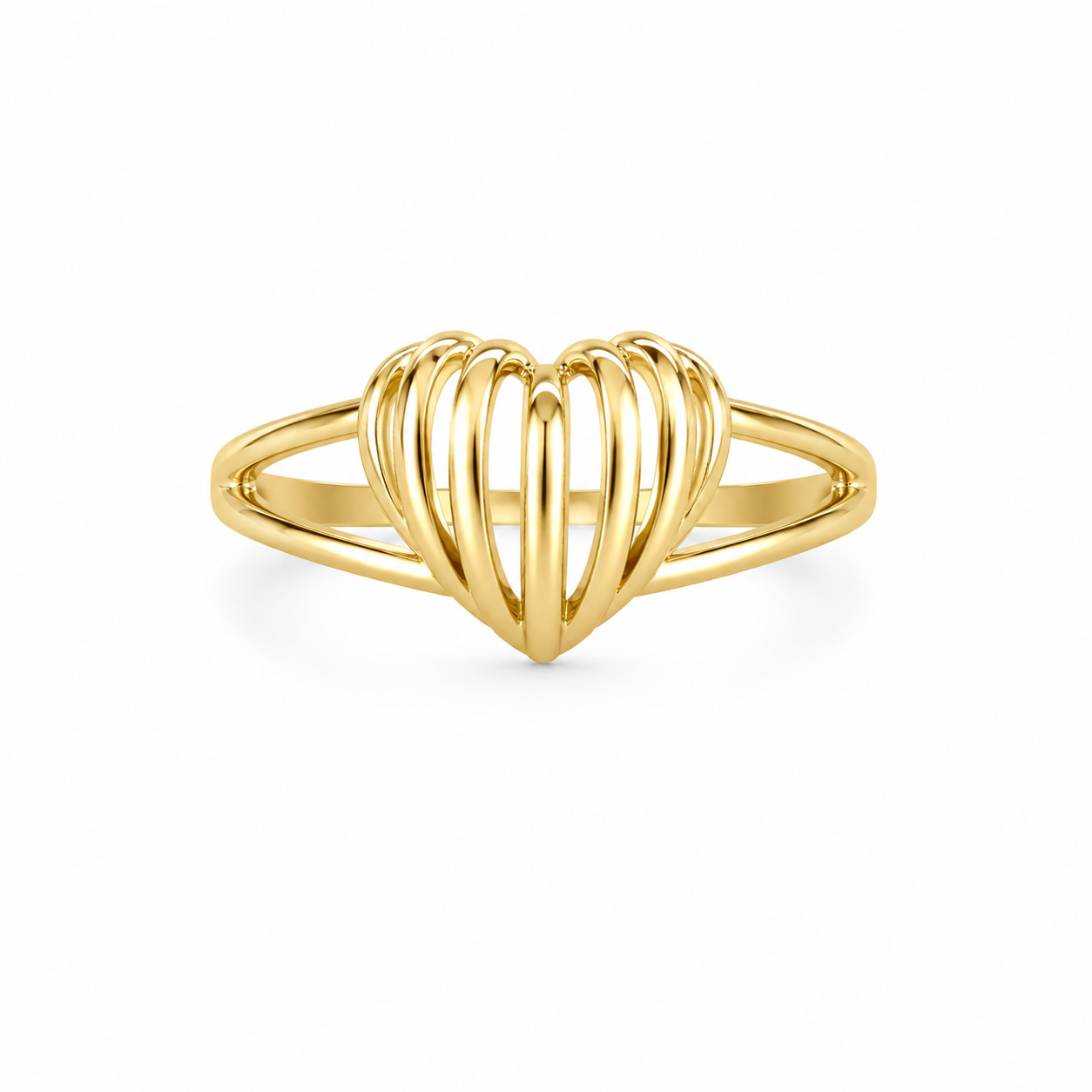 10KT HEART RING Size 7 Weigth 1.4GR
