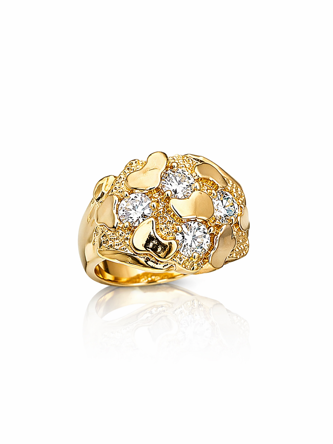 10KT STONES DETAILS NUGGET RING Size 11 Weigth 7GR