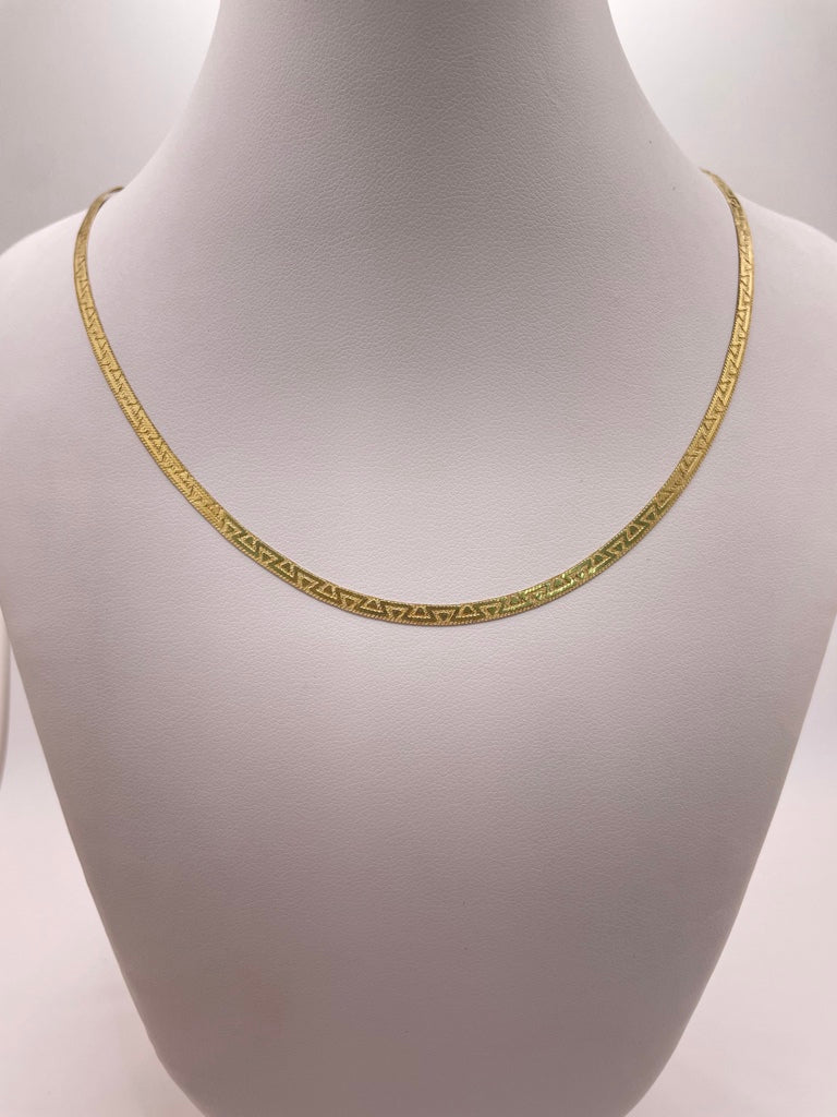10KT FLAT NECKLACE 3MM