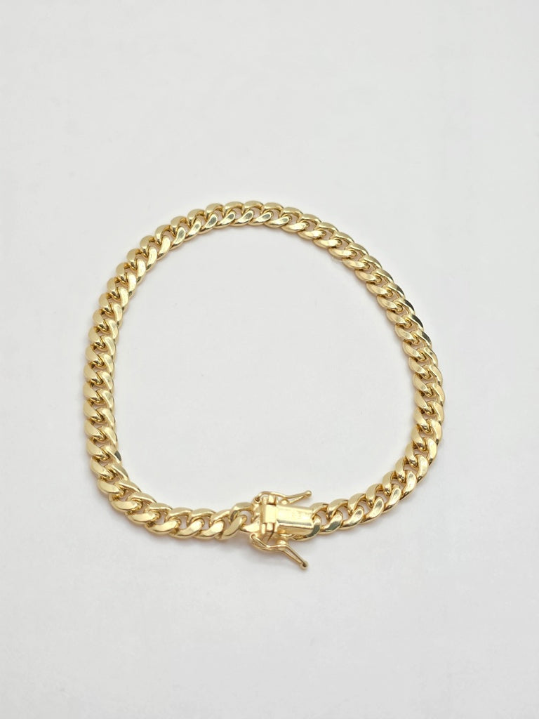 14KT HOLLOW MIAMI CUBAN BRACELET Size 8.5INCH 6MM Weight 10GR