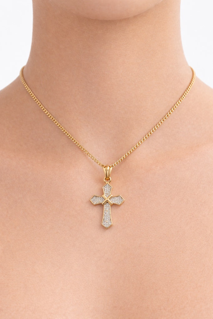 10KT DIAMOND CROSS PENDANT Weigth 1.5GR