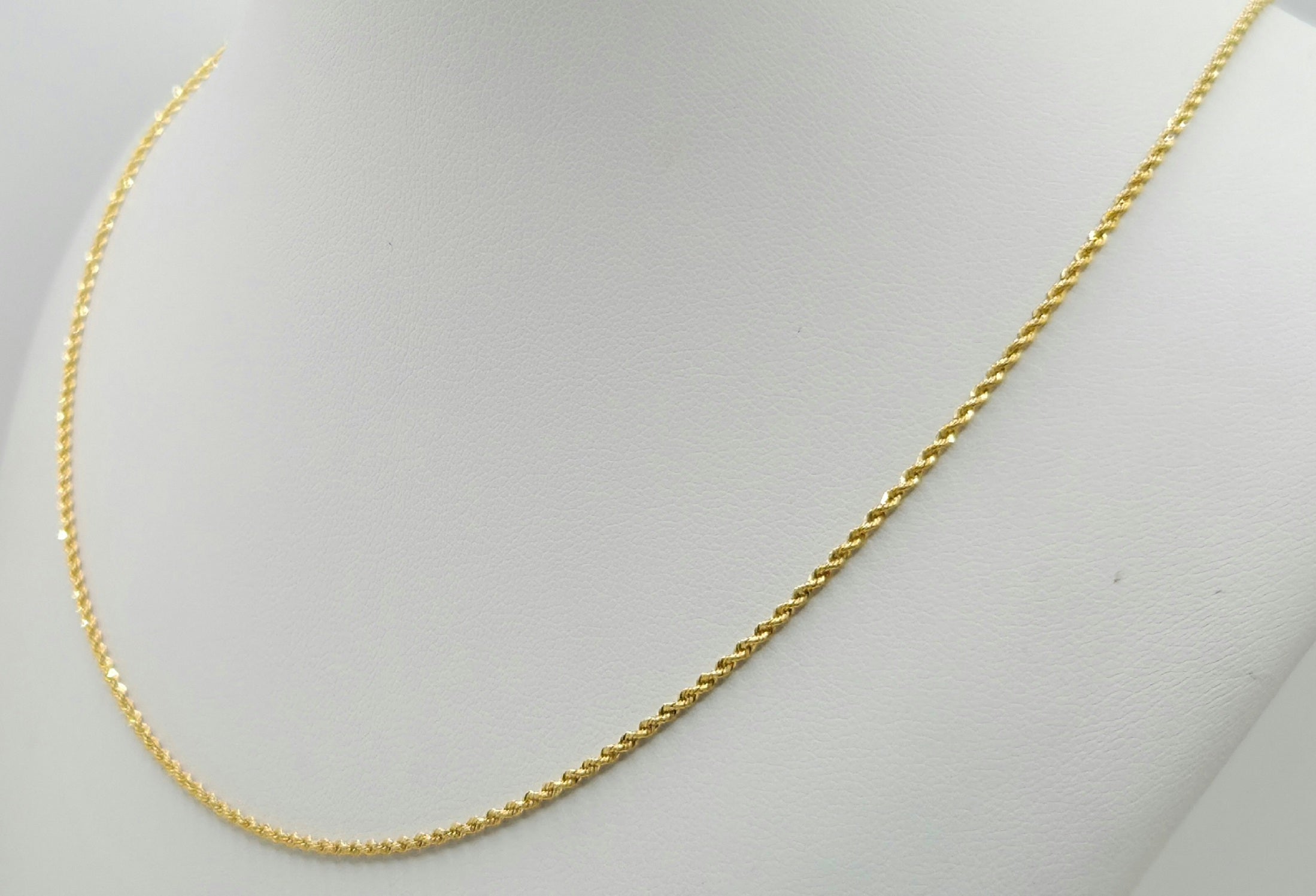 14KT ROPE STYLE CHAIN 1MM 16INCH WEIGHT 1GR