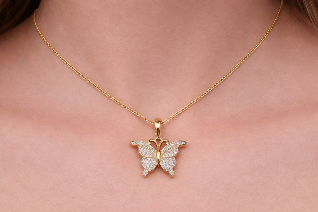 10KT DIAMOND BUTTERFLY PENDANT Weigth 1.8GR