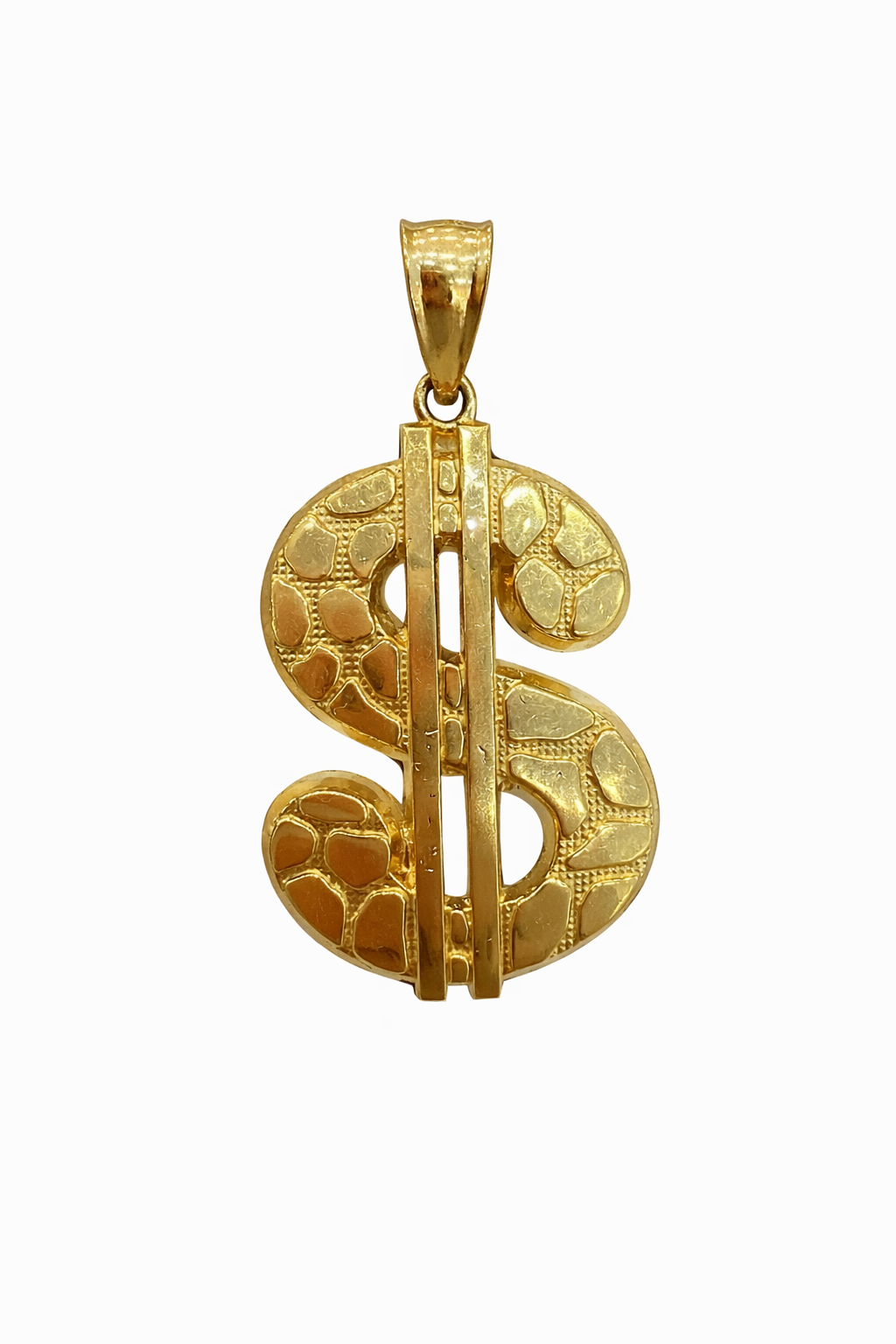 10KT MEDIUM NUGGETS DESIGN MONEY SYMBOL PENDANT Weight 4.8GR