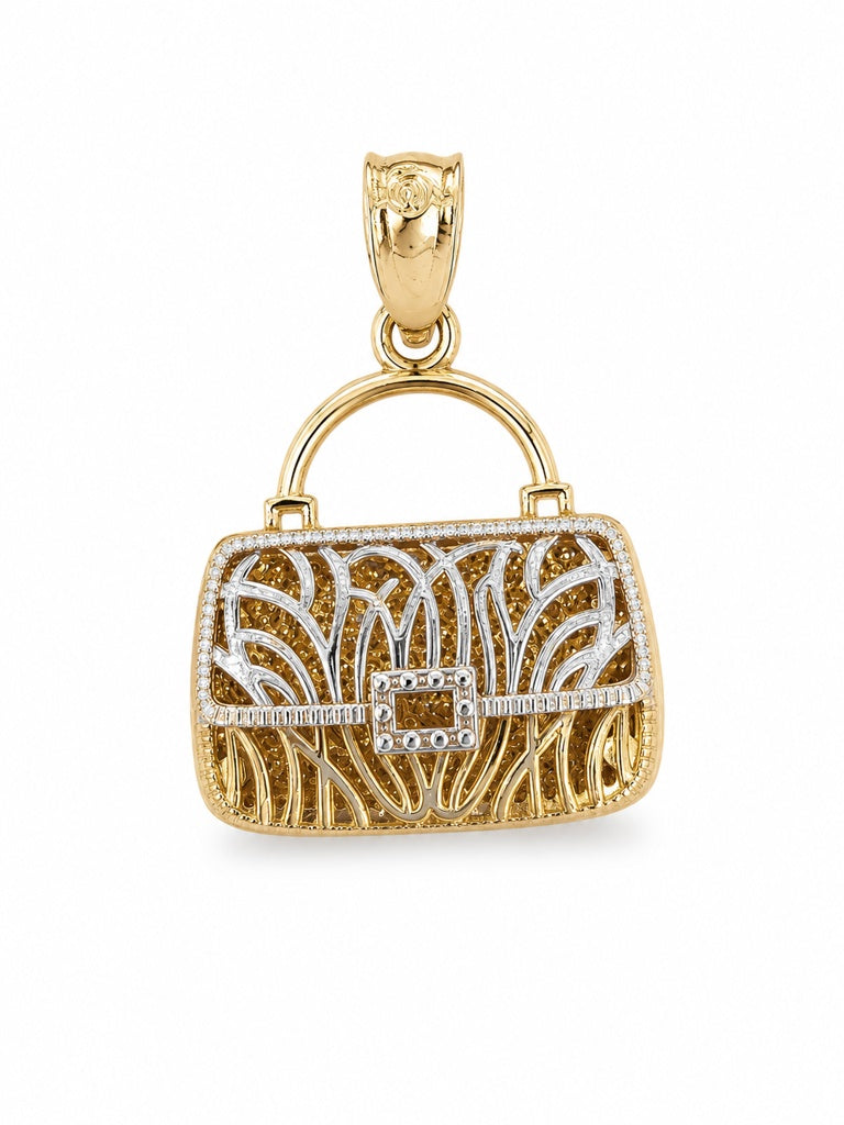 14KT SIMPLE AND SMALL TWO-TONE WALLET CHARM Weight 1.4GR